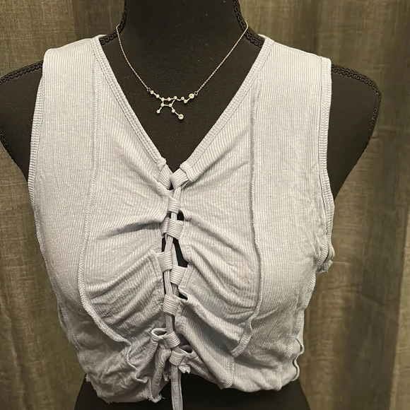 Blue LA Hearts Crop Top - Picture 2 of 3